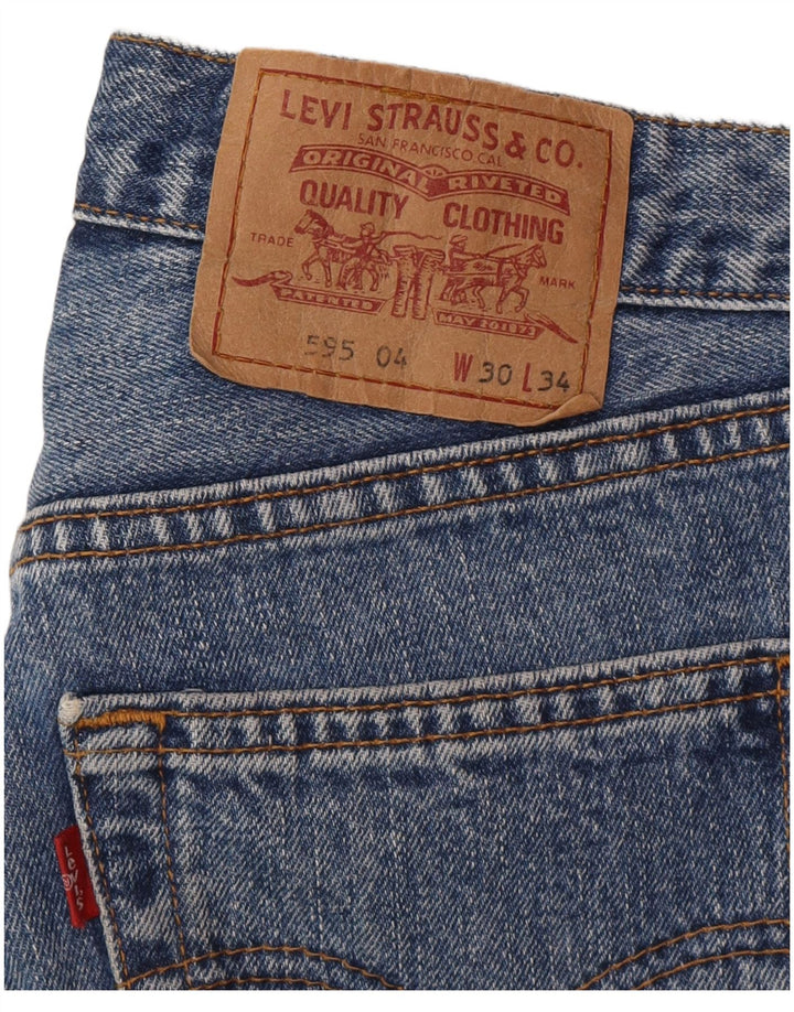 Calça jeans feminina Levi's 595 Straight W30 L34 azul algodão