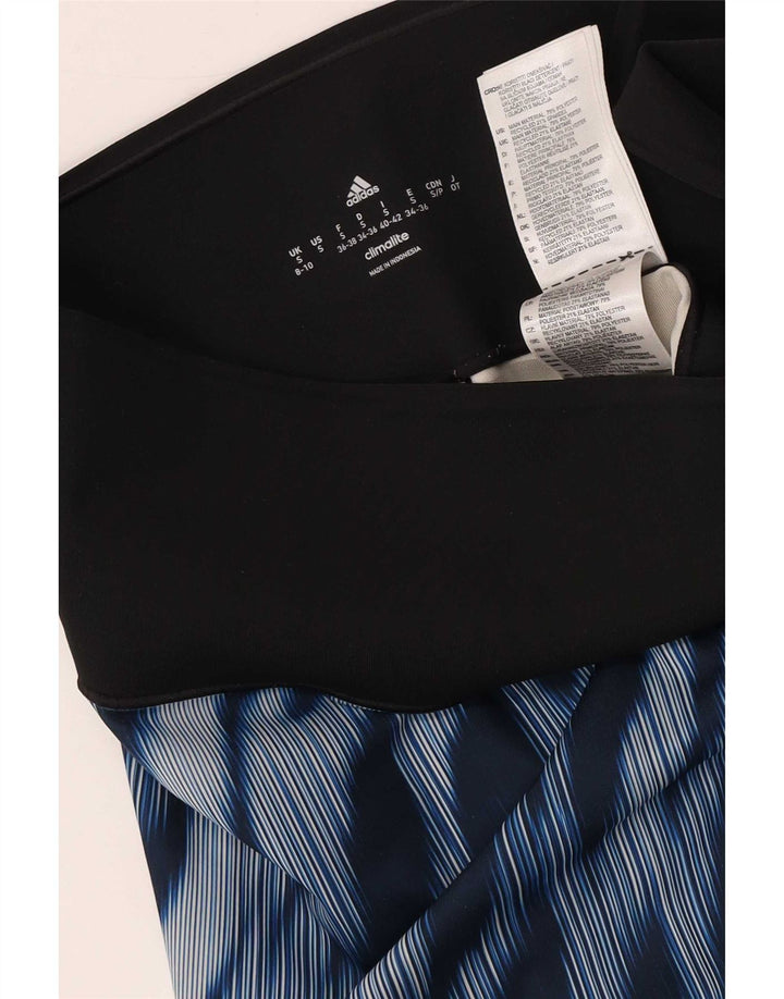 Leggings Adidas Femininas UK 8-10 Pequenas Azul Tie Dye Poliéster