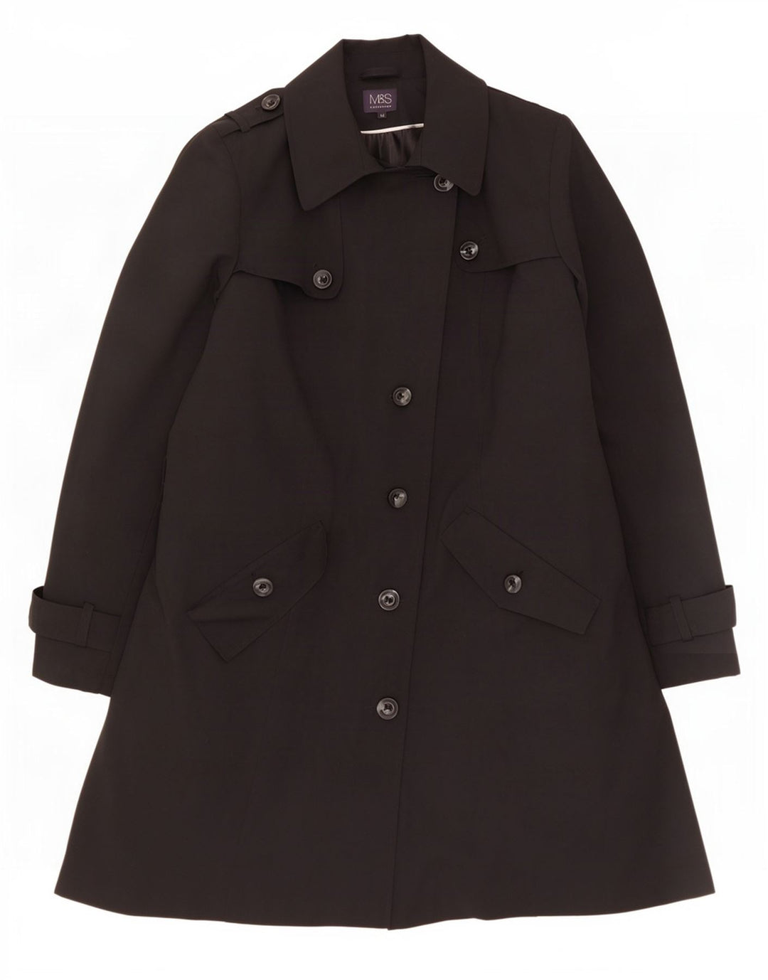 Casaco impermeável feminino Marks & Spencer UK 20 2XL preto poliéster