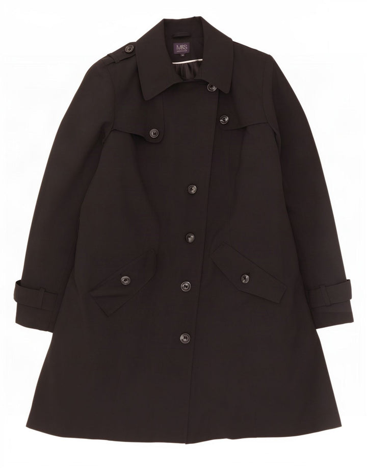 Casaco impermeável feminino Marks & Spencer UK 20 2XL preto poliéster