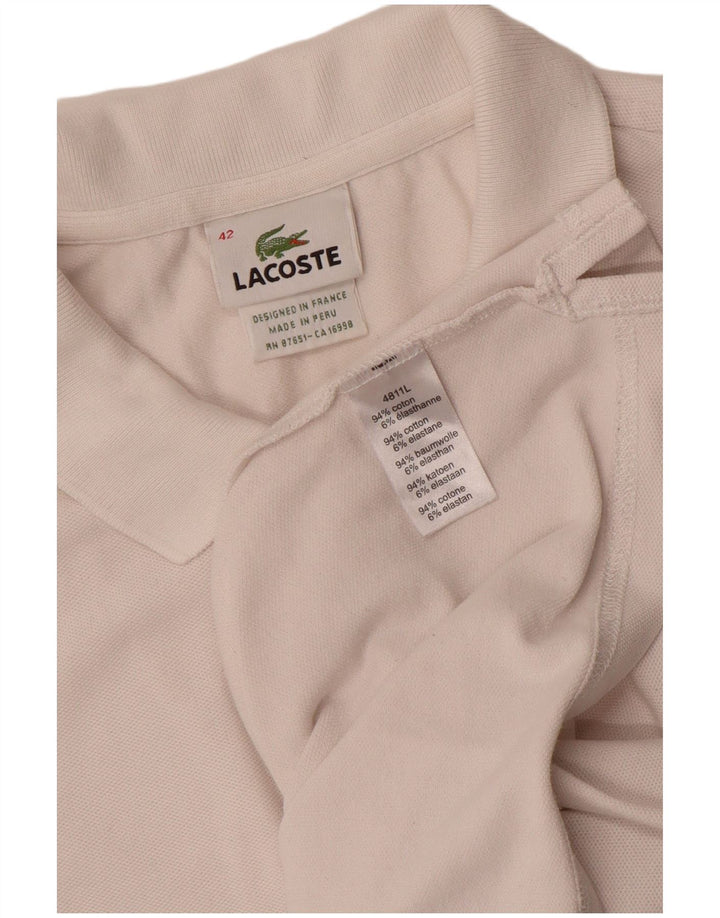 Camisa polo feminina Lacoste tamanho 42 grande algodão branco