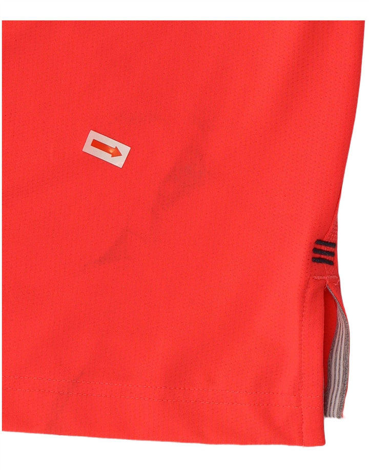 Adidas Mens Climacool Polo Shirt Médio Vermelho Colorblock Poliéster