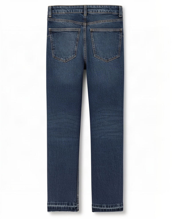 Calça jeans reta feminina Zara cintura alta EU 36 XS W26 L27 algodão azul