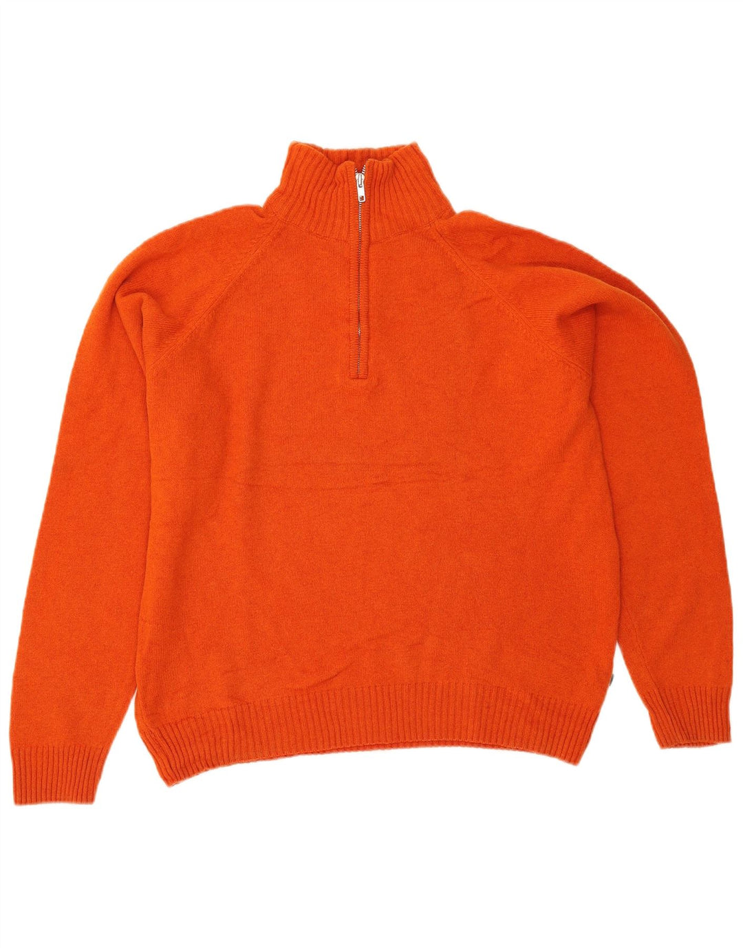Suéter masculino Asics com zíper e gola alta em lã laranja médio