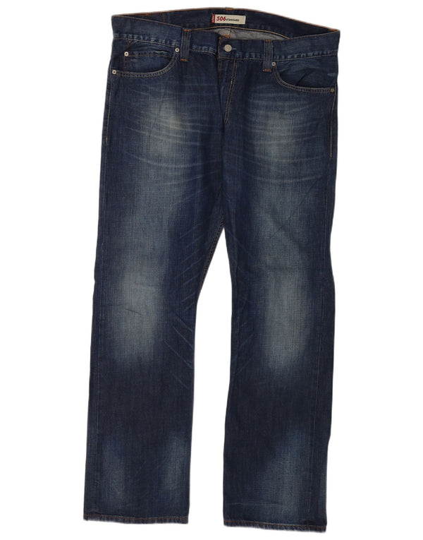 Calça jeans masculina Levi's 506 Standard Fit Straight W38 L32 Azul Algodão