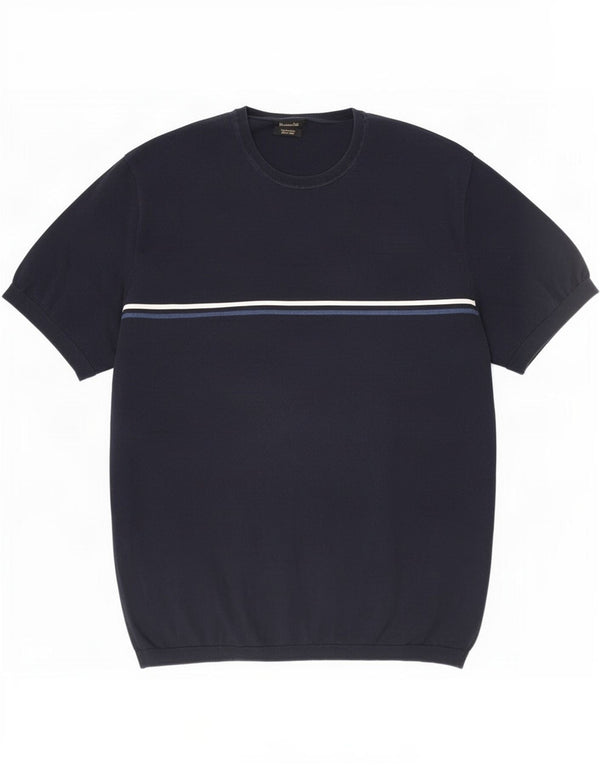 Camiseta masculina Massimo Dutti Top XL algodão azul marinho