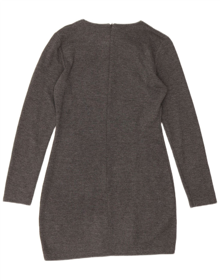 Vestido jumper feminino Zara de manga comprida Reino Unido 12 cinza médio
