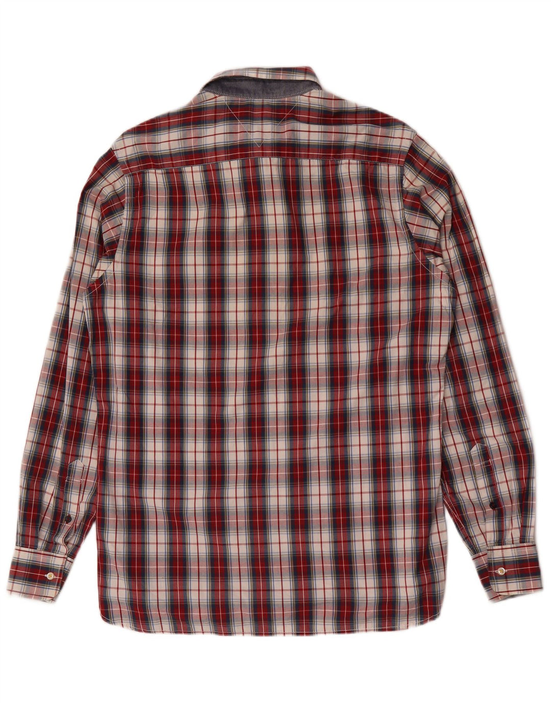 Camisa masculina Tommy Hilfiger Custom Fit pequena vermelha xadrez de algodão