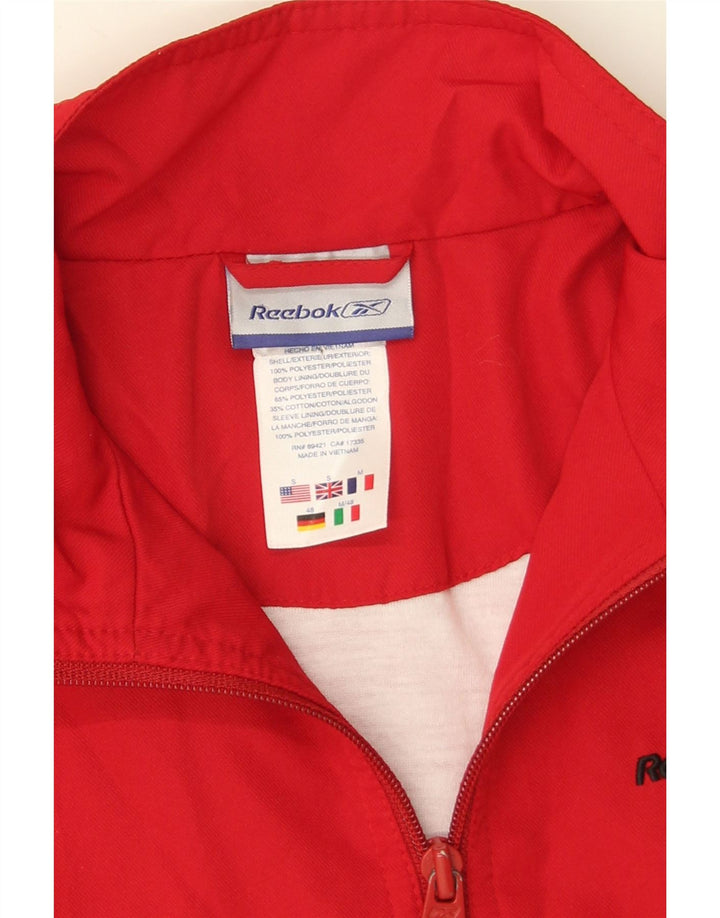 Reebok Mens Tracksuit Top Jacket Pequeno Poliéster Vermelho