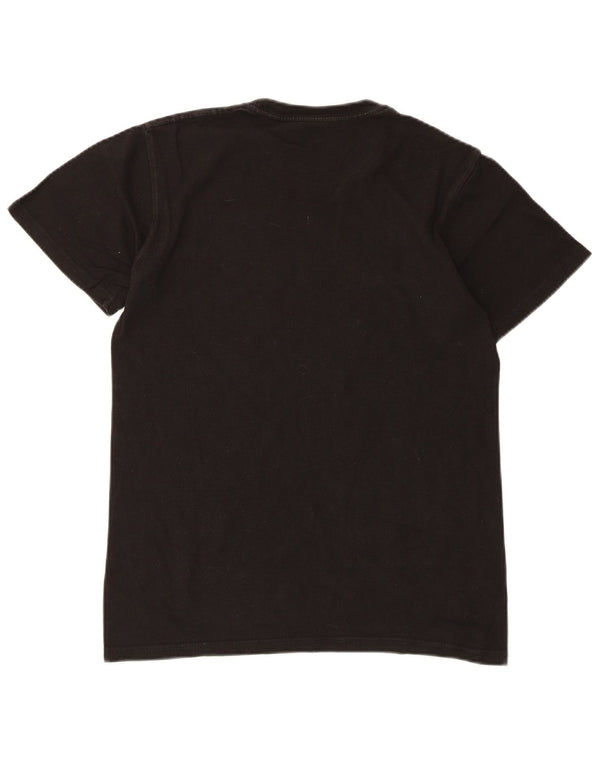 Camiseta masculina Hard Rock Cafe Rockestra com estampa gráfica pequena de algodão preto