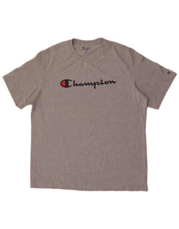 Camiseta gráfica masculina Champion 2XL algodão cinza