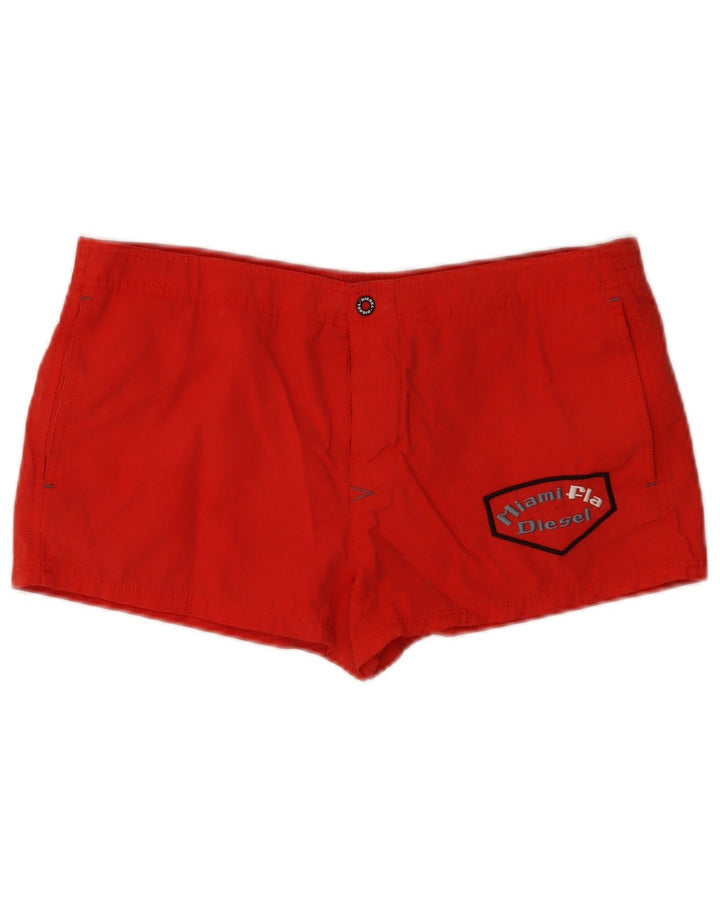 Shorts de natação feminino diesel diesel médio algodão vermelho