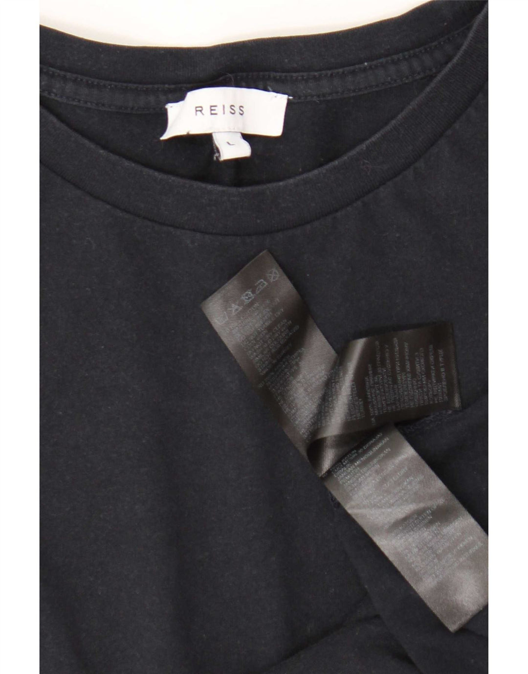 Camiseta masculina Reiss Top grande de algodão preto