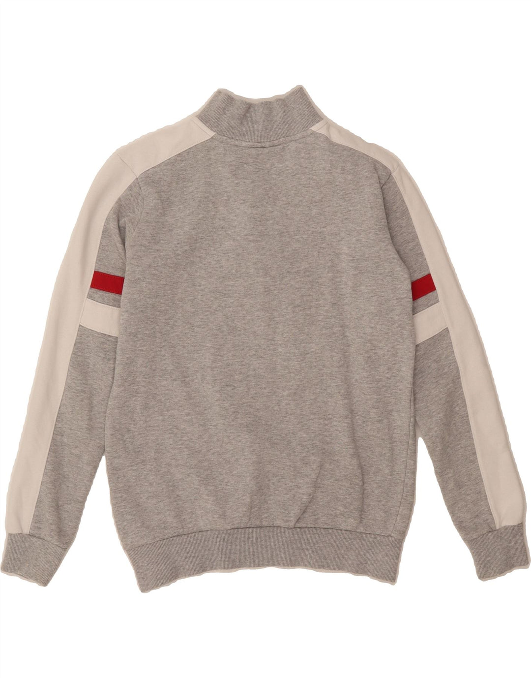 FILA Womens Graphic Zip Neck Sweatshirt Jumper UK 2 2XS Grey Cotton Vintage Fila and Second-Hand Fila from Messina Hembry 