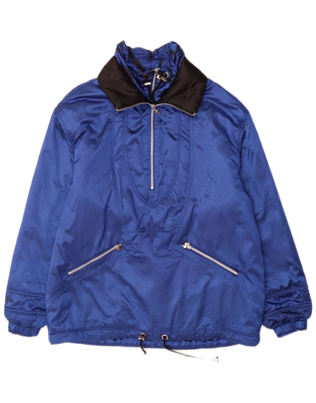 Jaqueta feminina vintage oversized IT 42 Medium Blue Colourblock