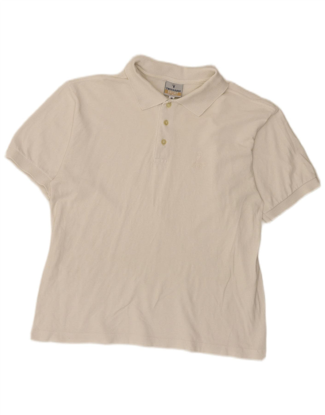 Camisa polo masculina TRUSSARDI média branca