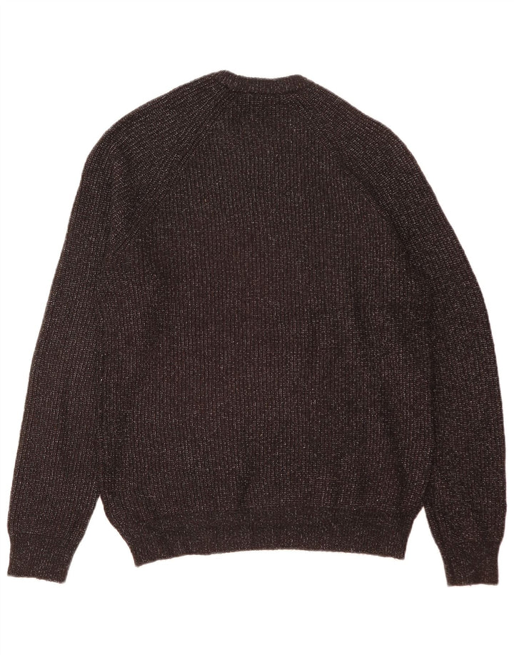 Suéter masculino Marks & Spencer com gola redonda, médio preto manchado