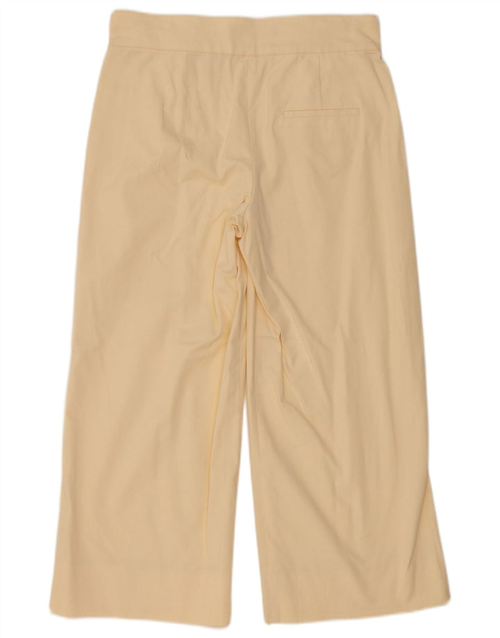 Zara Calça feminina Studio Wide Leg Cropped Médio W28 L24 Off White