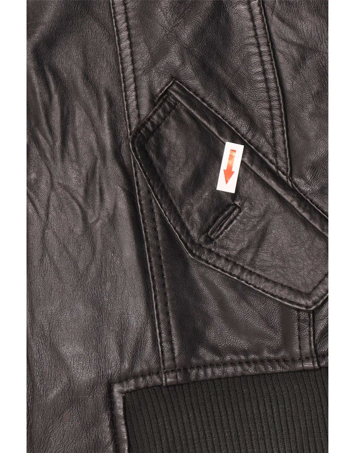 Jaqueta de couro bomber masculina Gipsy UK 38 média preta