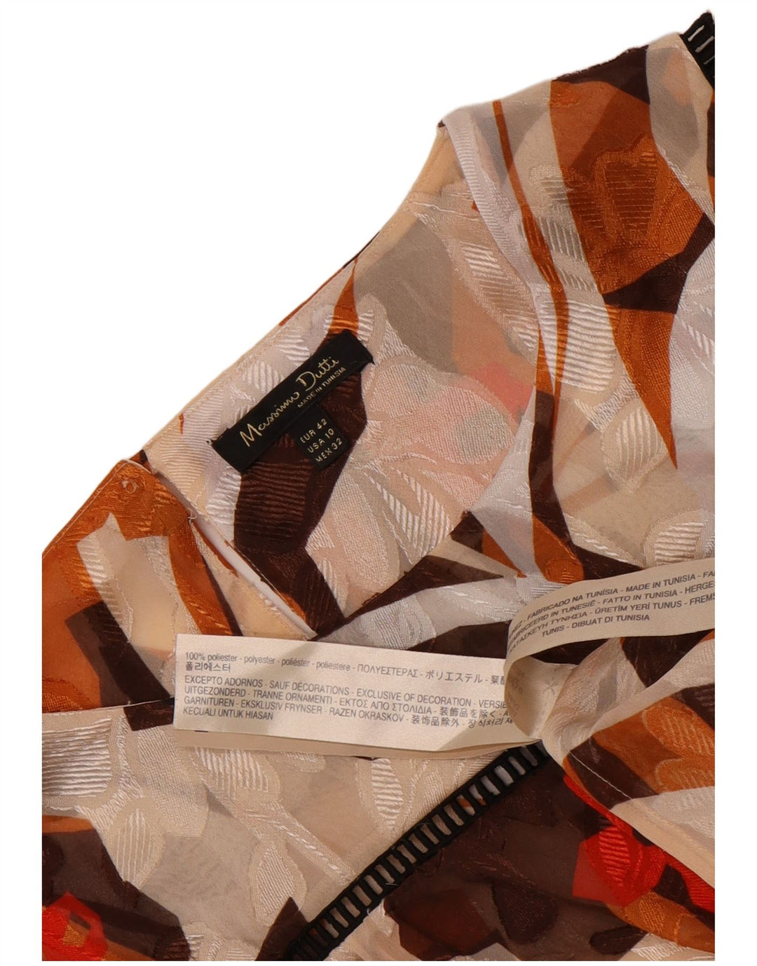 Blusa feminina transparente Massimo Dutti EU 42 grande bege floral