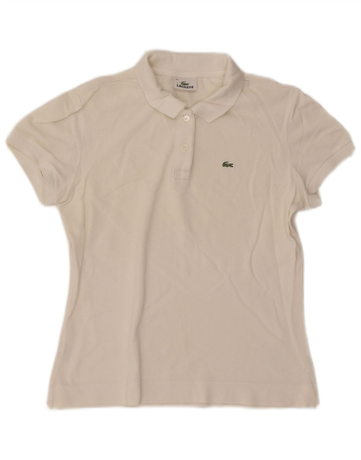 Camisa polo feminina Lacoste tamanho 44 grande algodão branco