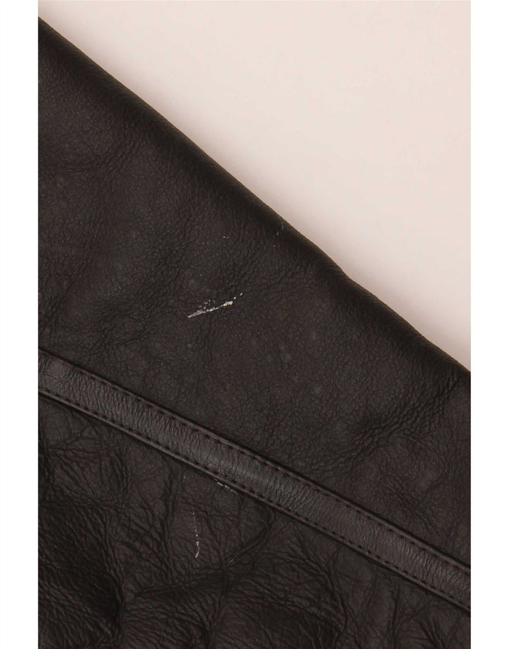 Jaqueta masculina vintage Shearling UK 46 3XL pele de carneiro marrom