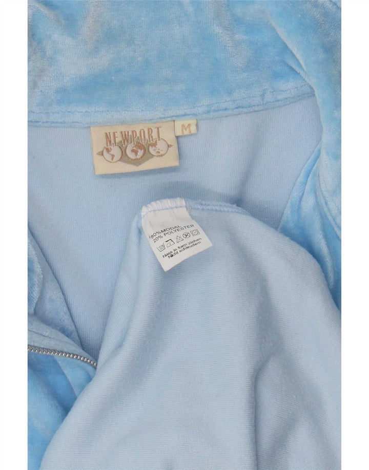New Port Masculino 1/4 Zip Top Manga Longa Médio Azul Modal