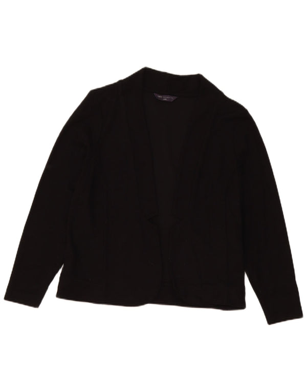 Suéter feminino Marks & Spencer Petite Open Cardigan Reino Unido 18 XL preto viscose