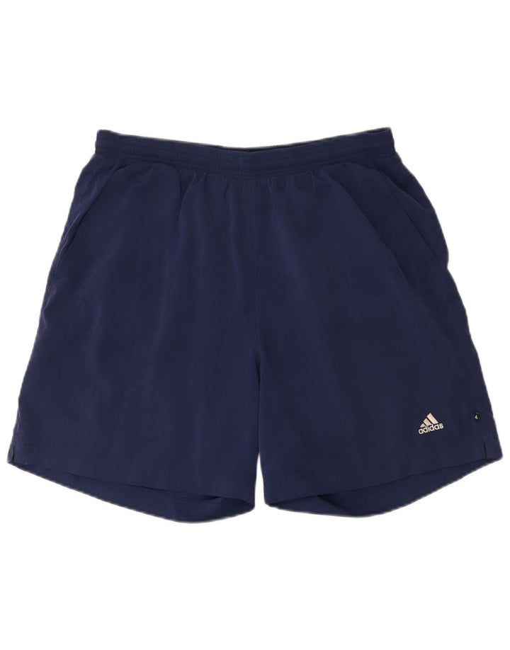 Shorts esportivos masculinos Adidas médio azul marinho poliéster