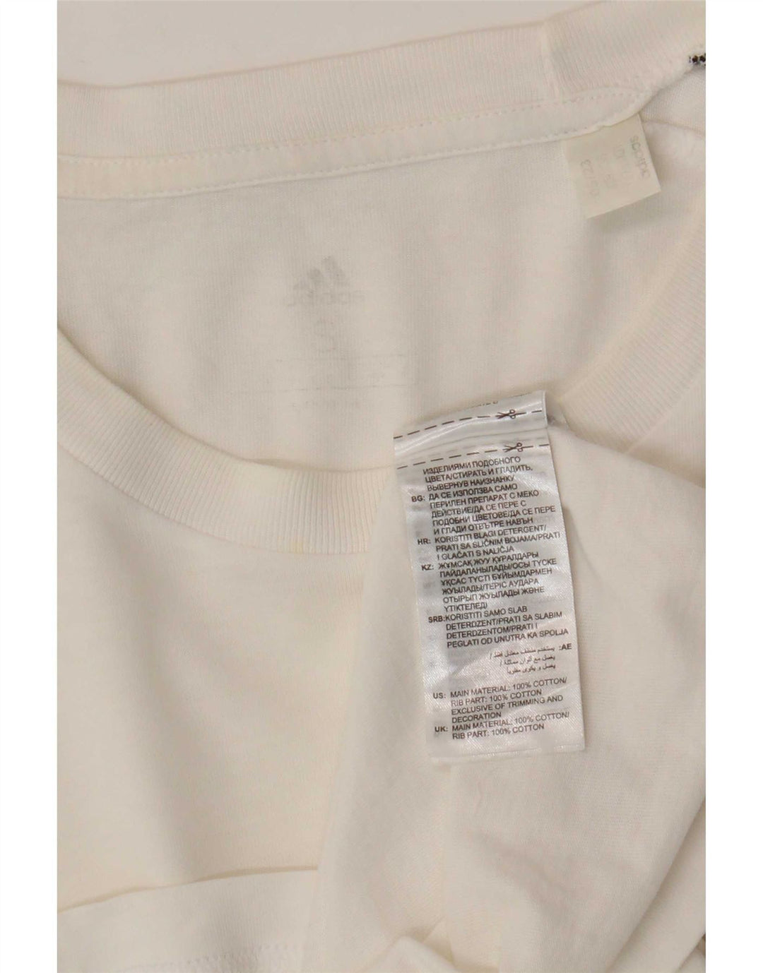 Adidas Mens T-Shirt Top Pequeno Algodão Branco