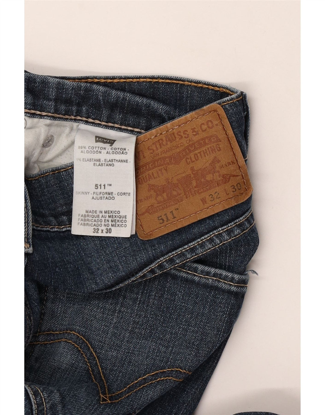 Levi's Masculino 511 Slim Jeans W32 L30 Azul Algodão