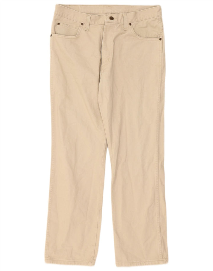 Wrangler Mens Straight Jeans W34 L30 Algodão Bege
