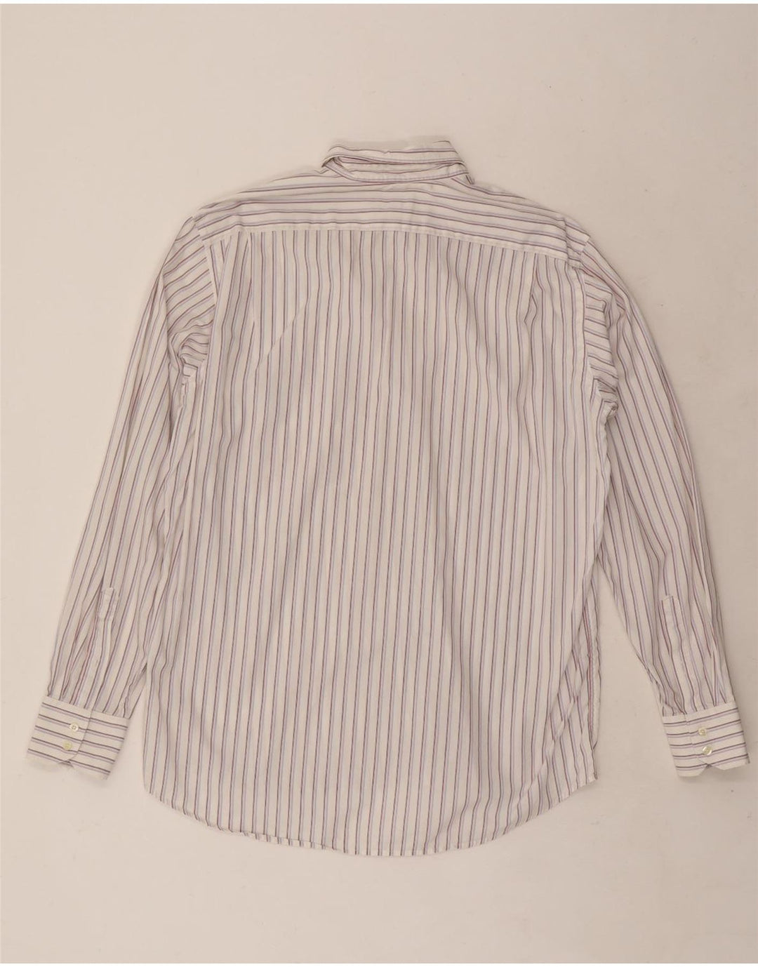 Camisa masculina Lacoste tamanho 42 grande algodão listrado branco