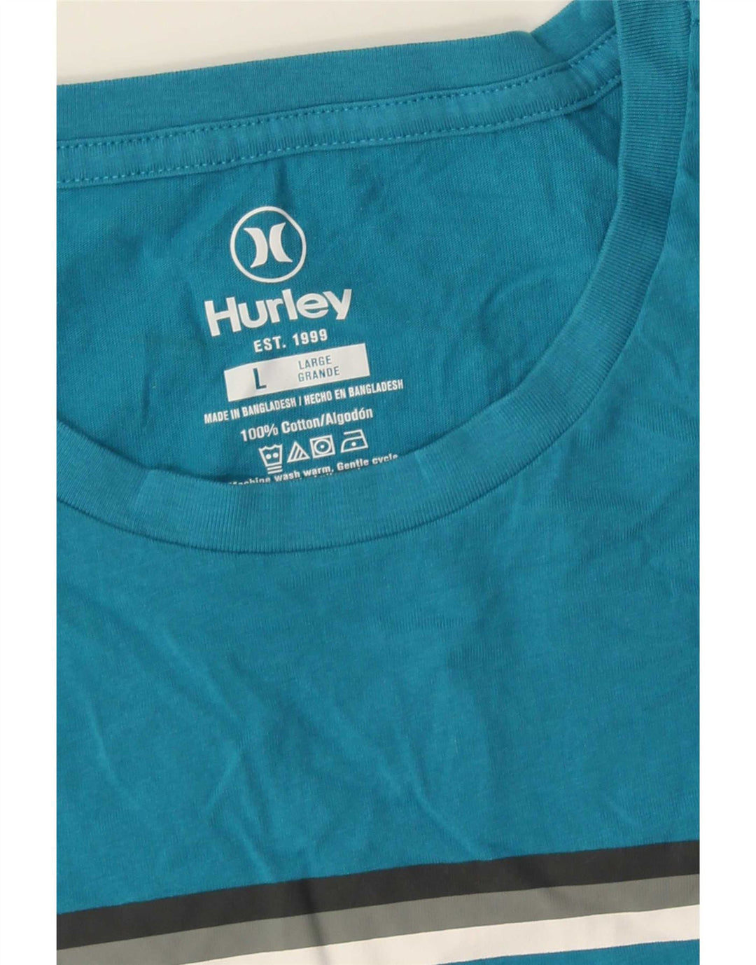 Hurley Camiseta masculina gráfica top grande algodão azul