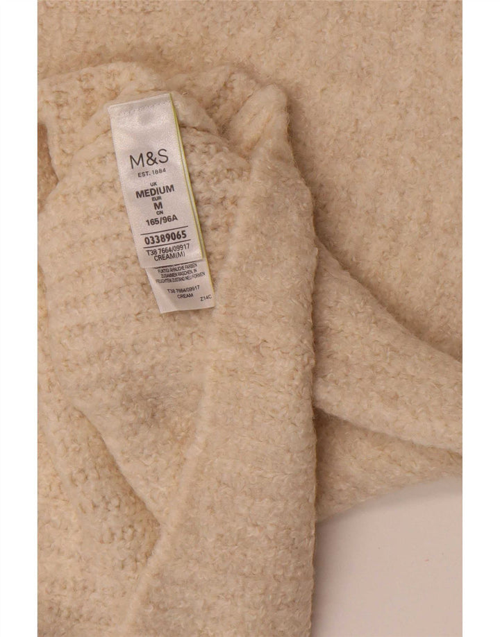 Suéter feminino Marks & Spencer com gola redonda Reino Unido 14 acrílico bege médio