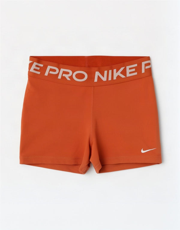 Shorts esportivos gráficos femininos Nike Dri Fit UK 8 pequeno laranja poliéster