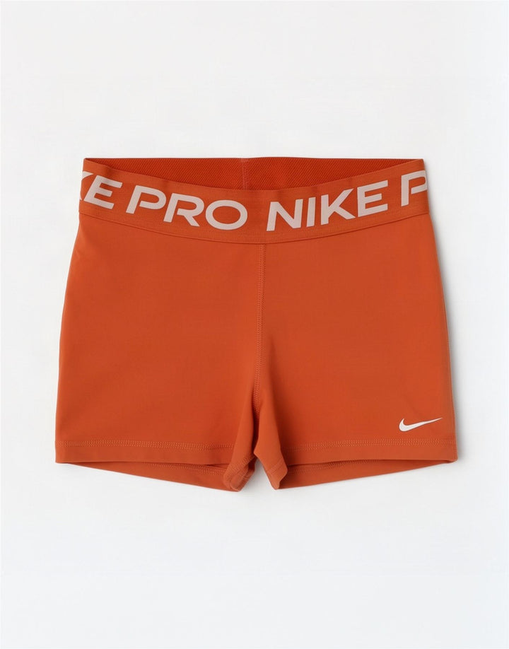 Shorts esportivos gráficos femininos Nike Dri Fit UK 8 pequeno laranja poliéster