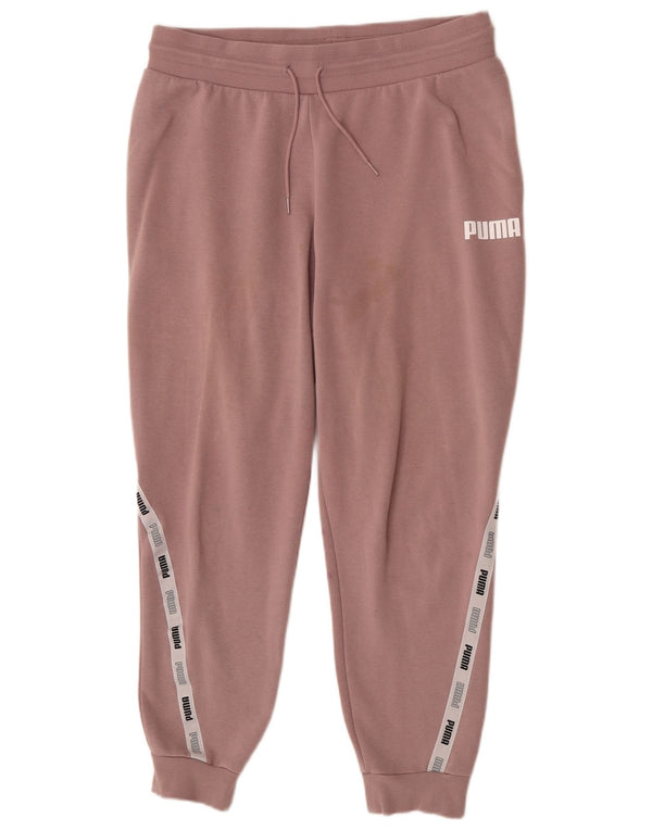 Calça esportiva feminina Puma Graphic Joggers UK 16 grande bloco colorido rosa