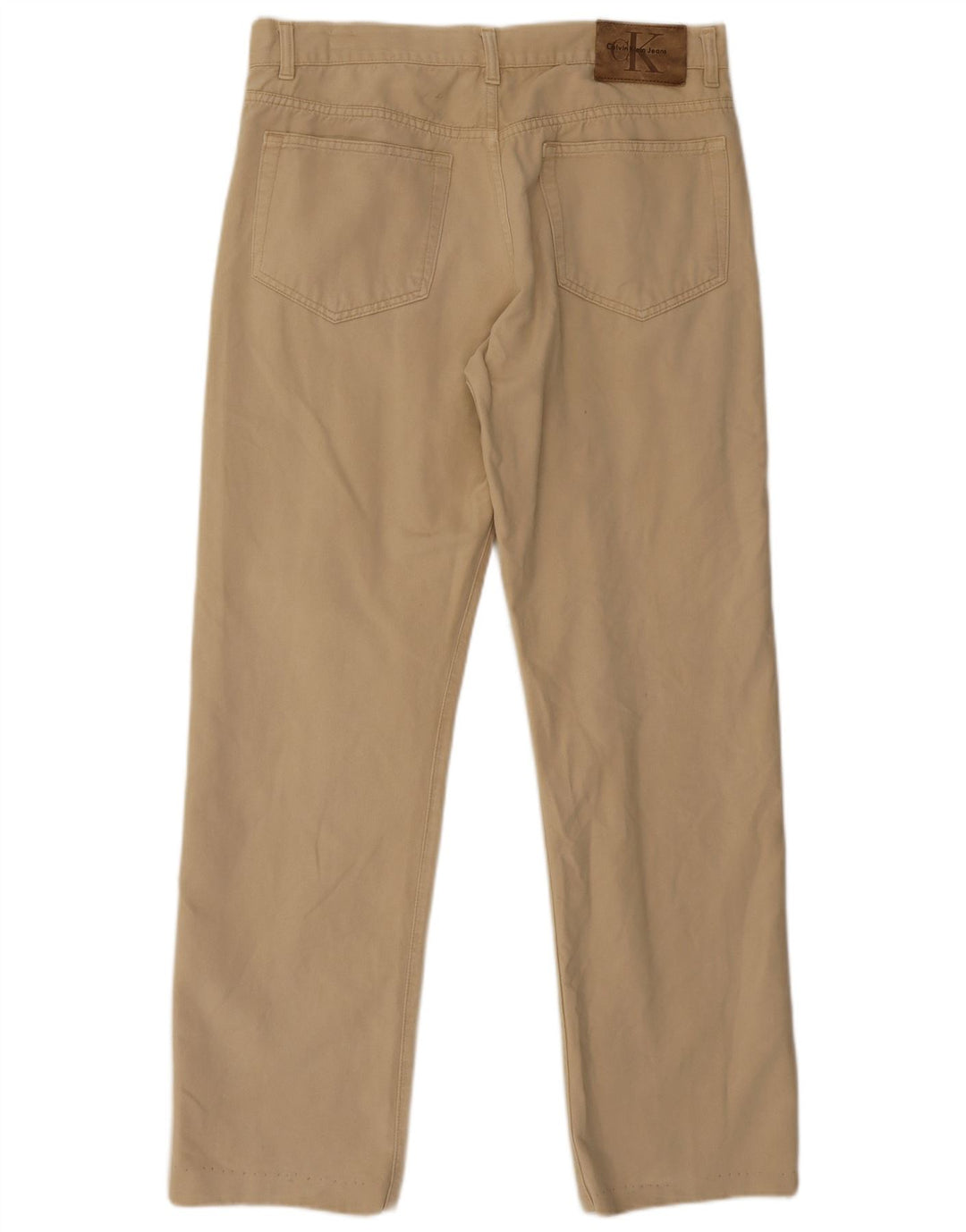Calça jeans reta masculina Calvin Klein W34 L30 algodão bege