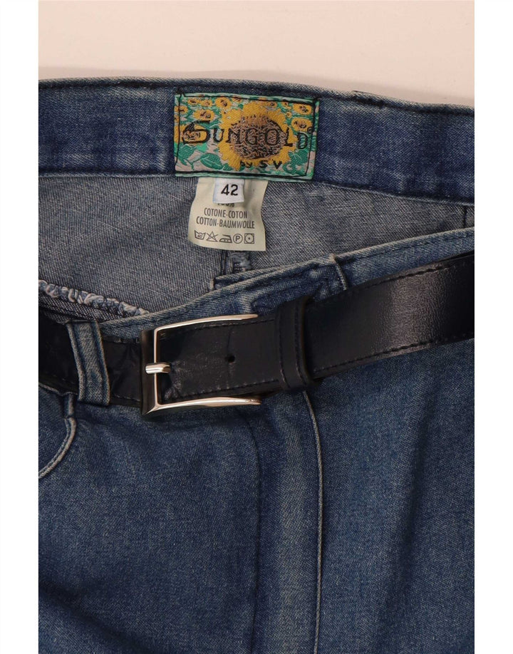 Saia cargo jeans feminina vintage IT 42 médio W28 algodão azul