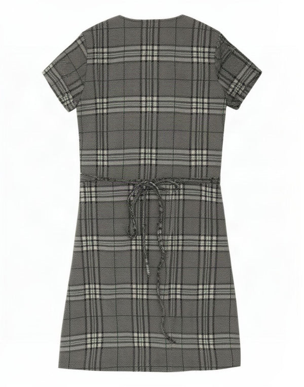 Vestido feminino Zara UK 14 grande poliéster xadrez verde