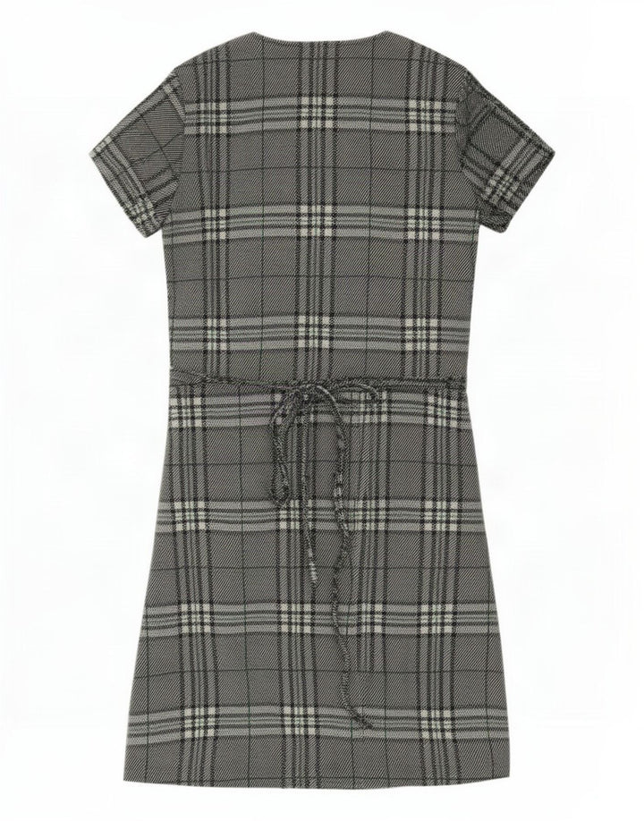 Vestido feminino Zara UK 14 grande poliéster xadrez verde