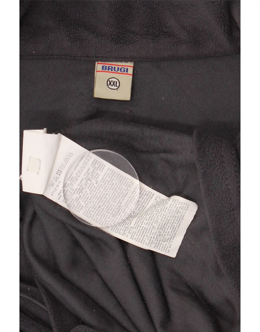 Suéter de lã masculino Brugi com zíper e gola 2XL poliéster cinza