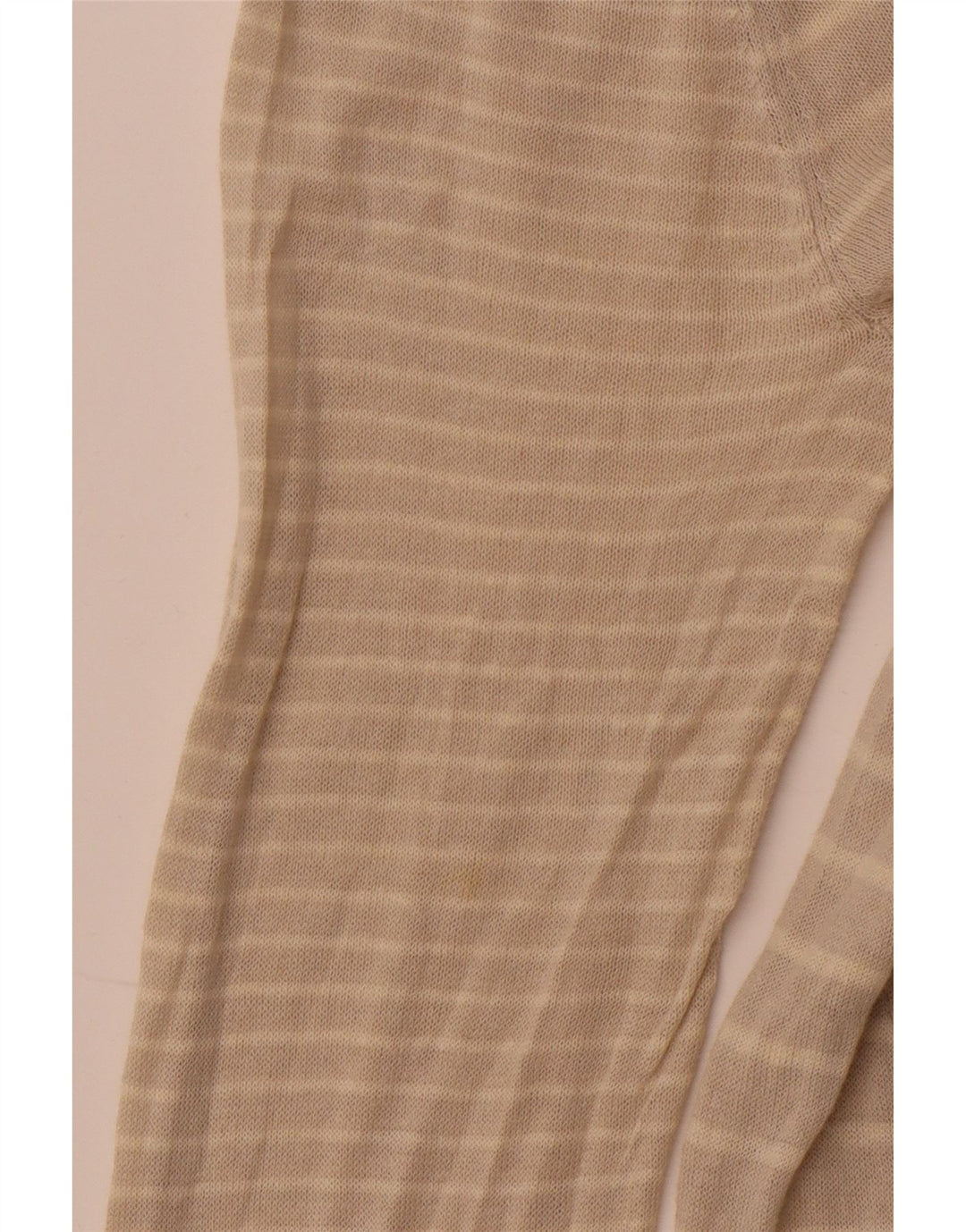 Suéter cardigã feminino WHITE STUFF Reino Unido 14 linho listrado bege grande