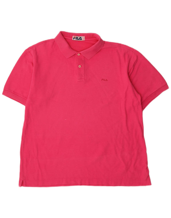 Camisa polo masculina Fila IT 52 grande algodão rosa