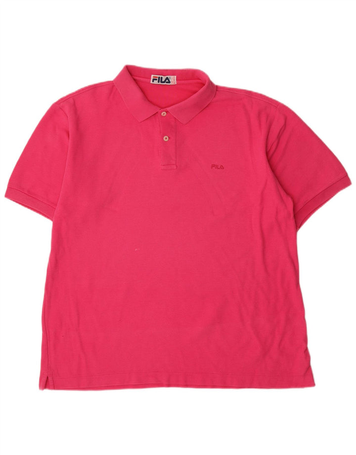 Camisa polo masculina Fila IT 52 grande algodão rosa