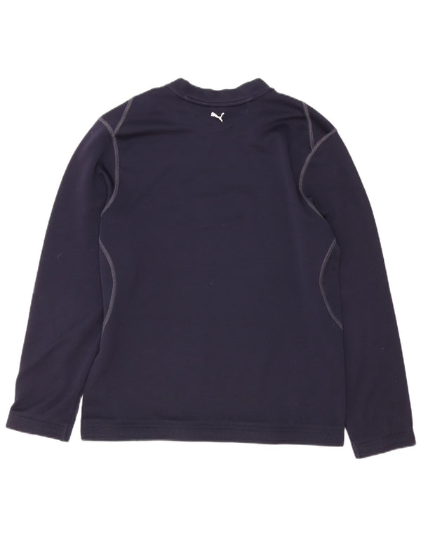 Puma Mens Graphic Top Manga Longa Médio Azul Marinho
