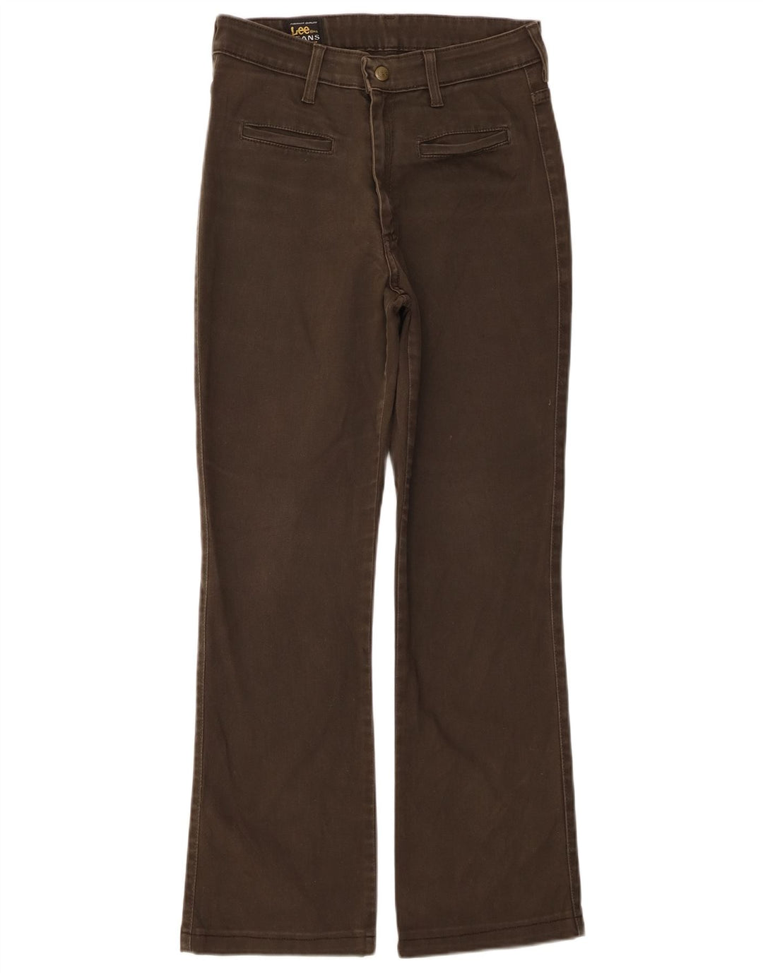 LEE Calça feminina reta casual W26 L27 cáqui