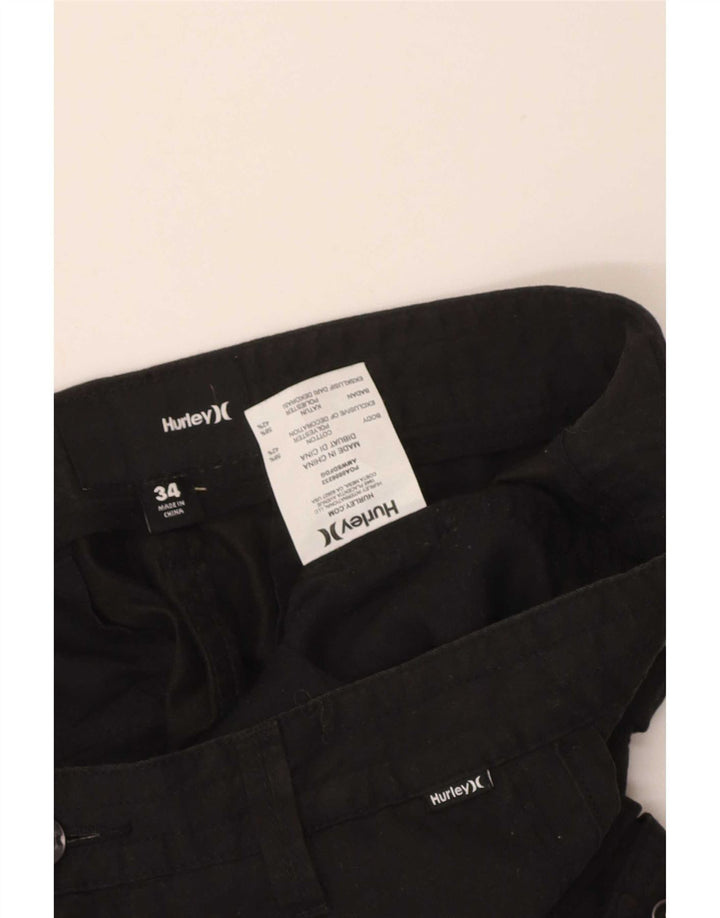 Shorts cargo masculino Hurley W34 grande algodão preto