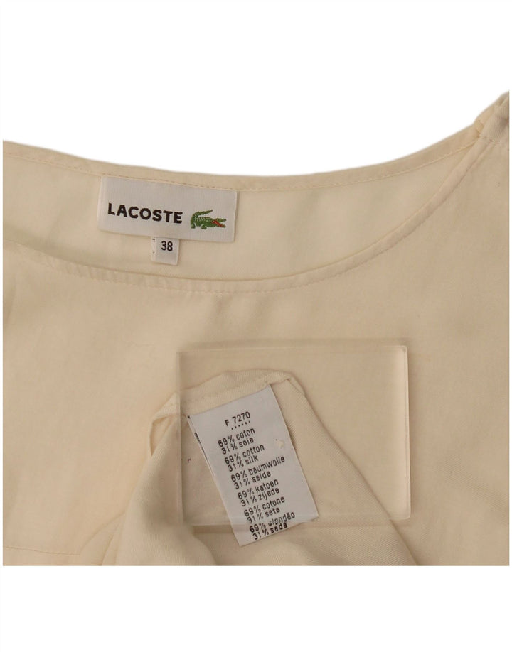 Blusa feminina manga 3/4 Lacoste tamanho superior 38 médio off white algodão